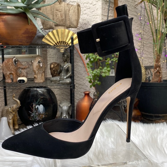 Aldo Shoes - 🖤▪️🖤ALDO BLACK POINTY TOE ANKLE STRAP HEELS🖤▪️🖤